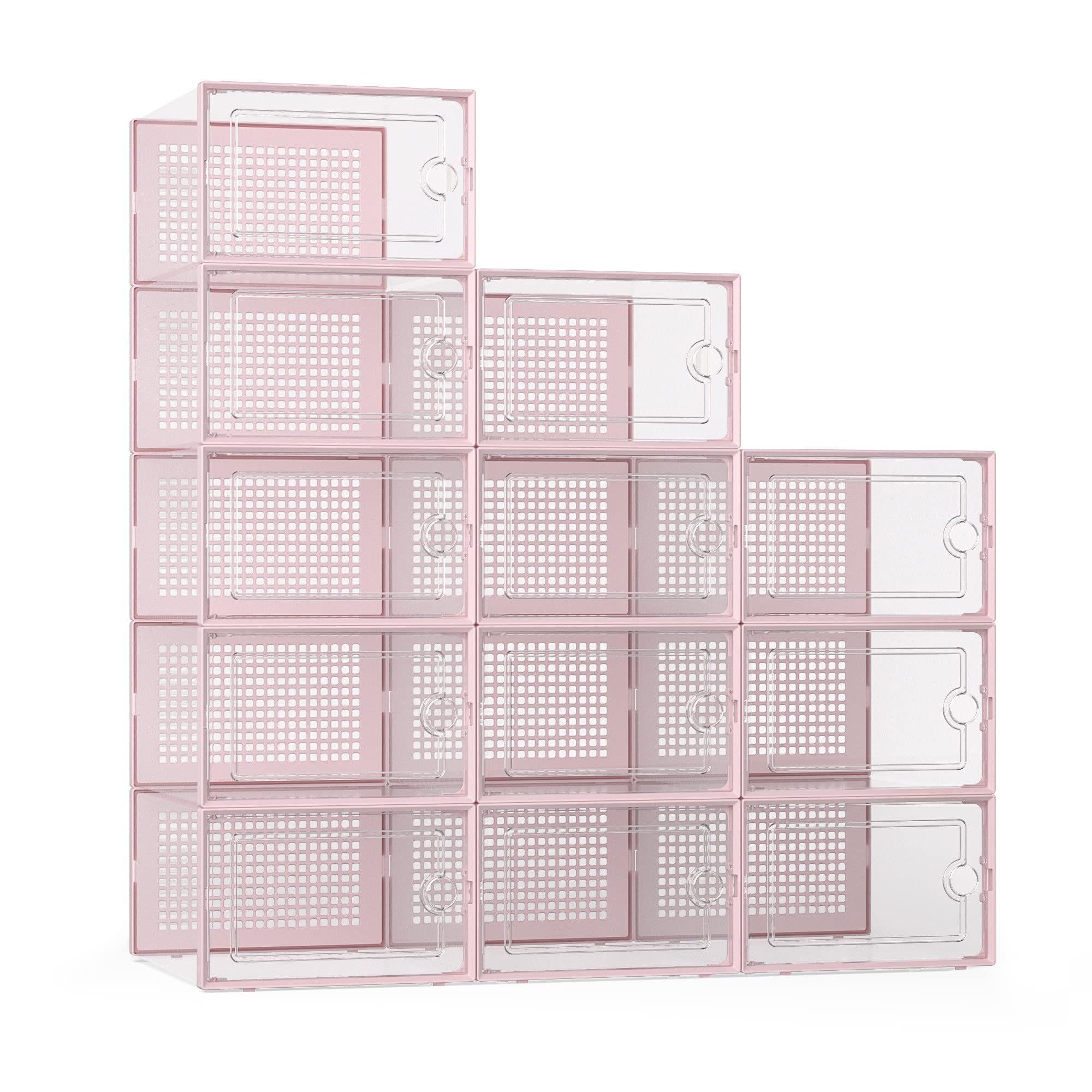 Foto 2 pulgar | Cajas para Zapatos Kuject, Xl Transparente 12 Unidades Rosa - Venta Internacional