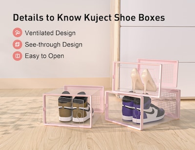 Foto 5 | Cajas para Zapatos Kuject, Xl Transparente 12 Unidades Rosa - Venta Internacional