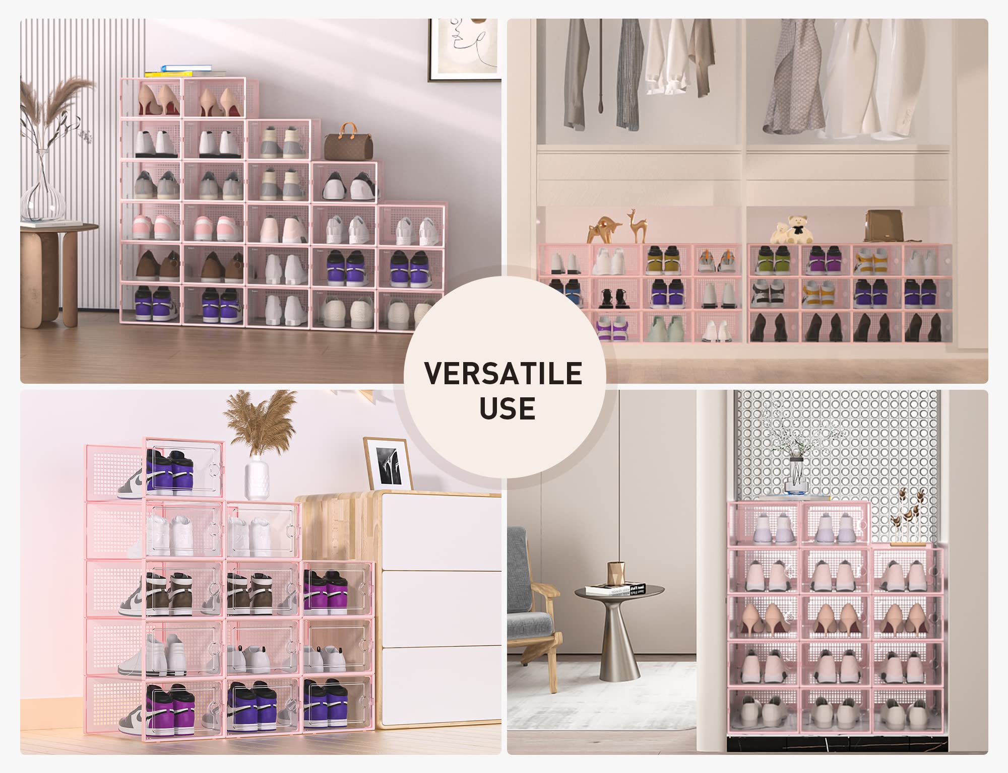 Foto 6 | Cajas para Zapatos Kuject, Xl Transparente 12 Unidades Rosa - Venta Internacional