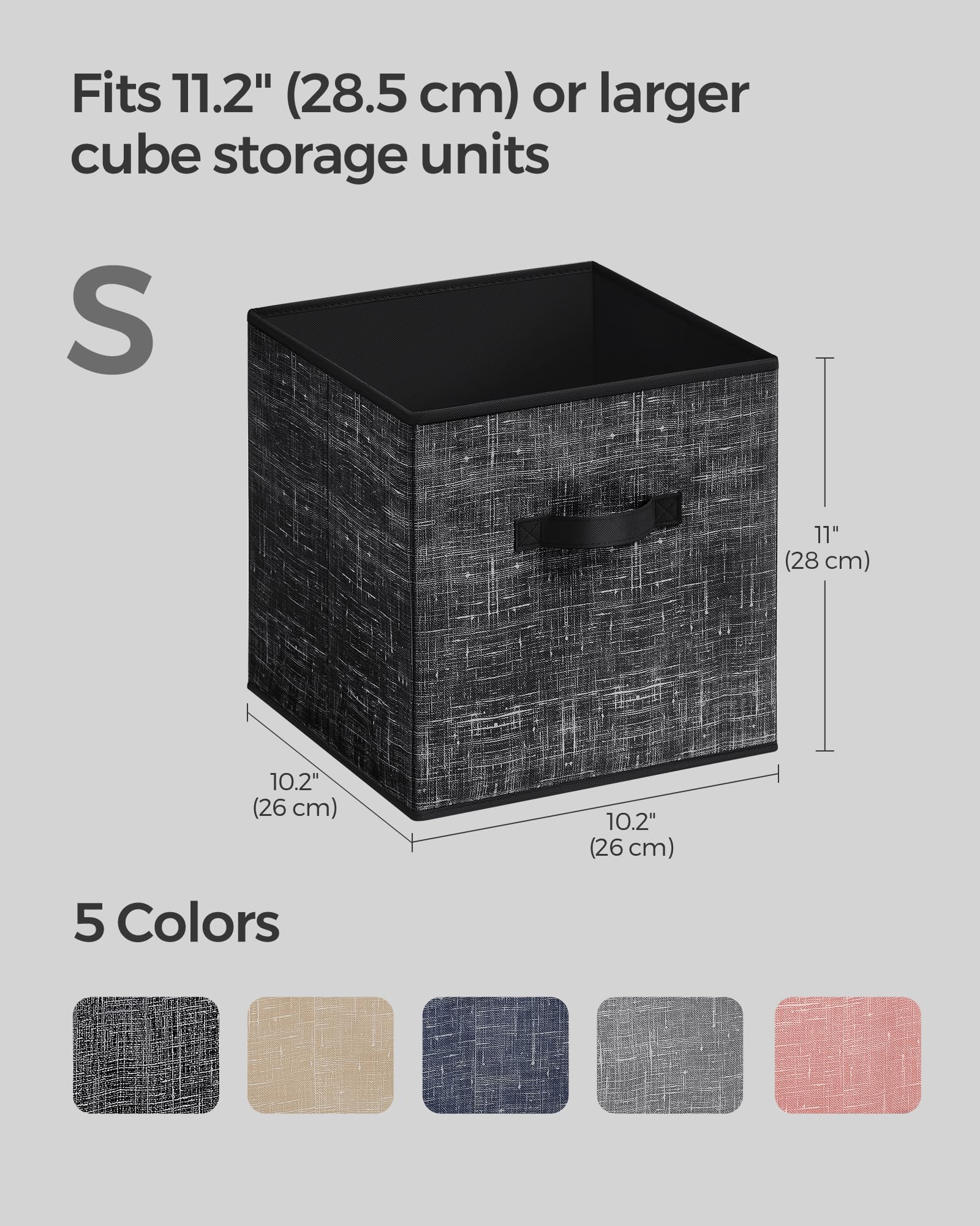 Foto 5 pulgar | Storage Cubes Songmics, Tela No Tejida, 28 Cm, Juego De 8 Unidades, Color Negro - Venta Internacional.