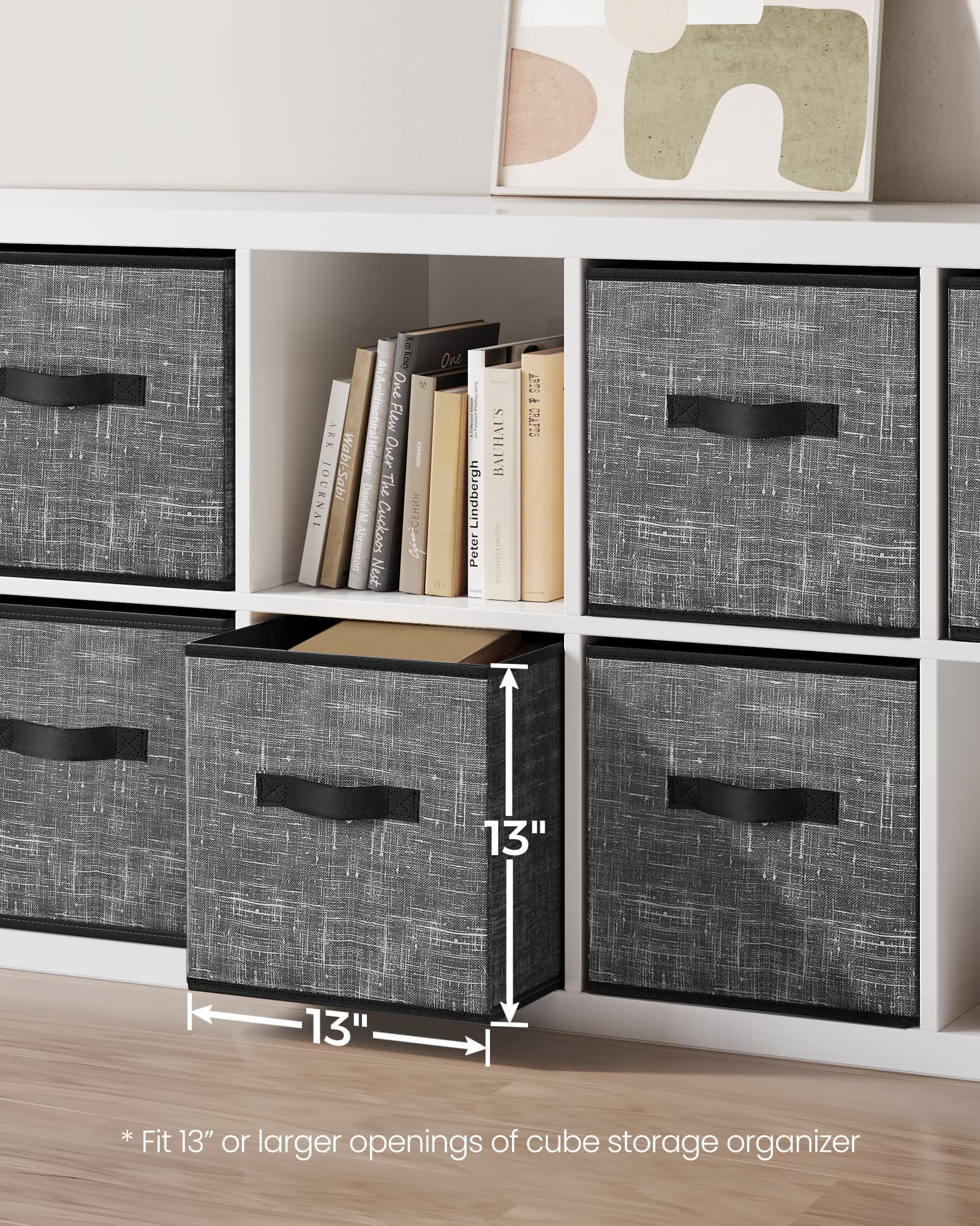 Foto 4 pulgar | Juego De 6 Cubos De Almacenamiento Songmics Classic, Color Negro, 33 X 33 Cm - Venta Internacional.