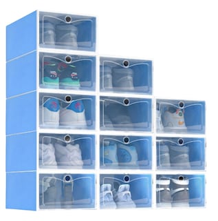 Foto 1 | Zapatera de Cajas Apilables de Plástico Xtellar Azul 12 Piezas
