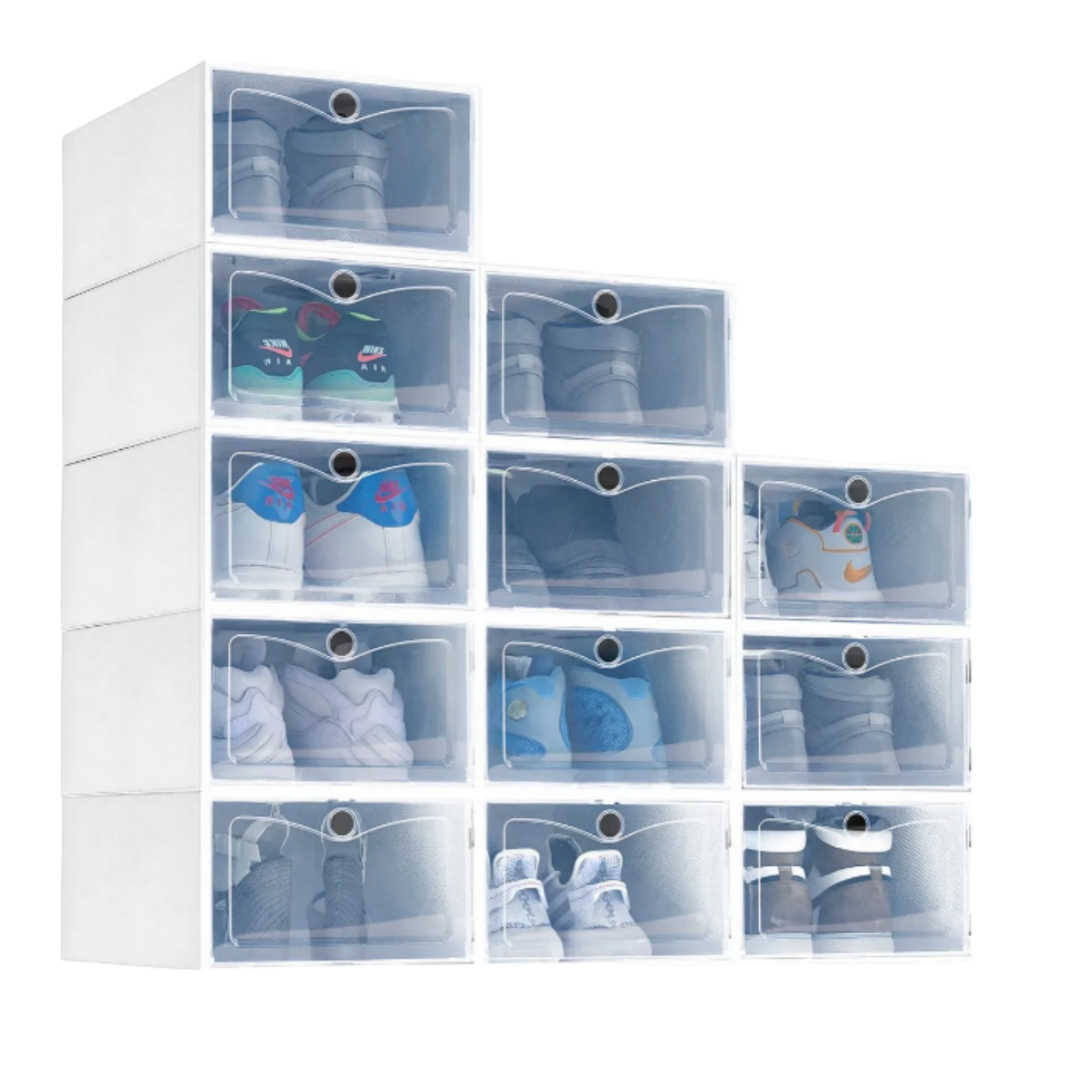 Zapatera de Cajas Apilables de Plástico Xtellar Blanco 12 Piezas