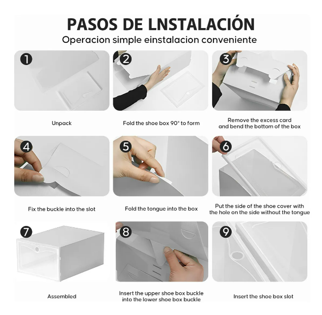 Foto 5 pulgar | Zapatera de Cajas Apilables de Plástico Xtellar Blanco 12 Piezas