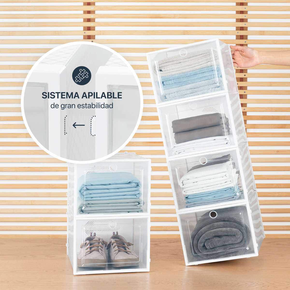 Foto 1 | Zapatera Organizador Esquimal Set De 6 Cajas Aplilables, Resistentes, Multiusos