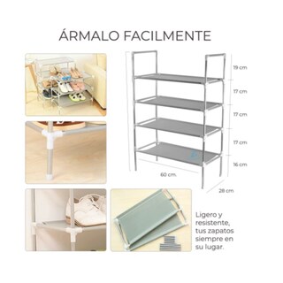 Foto 3 | Estante De Almacenamiento Con 4 Repisas