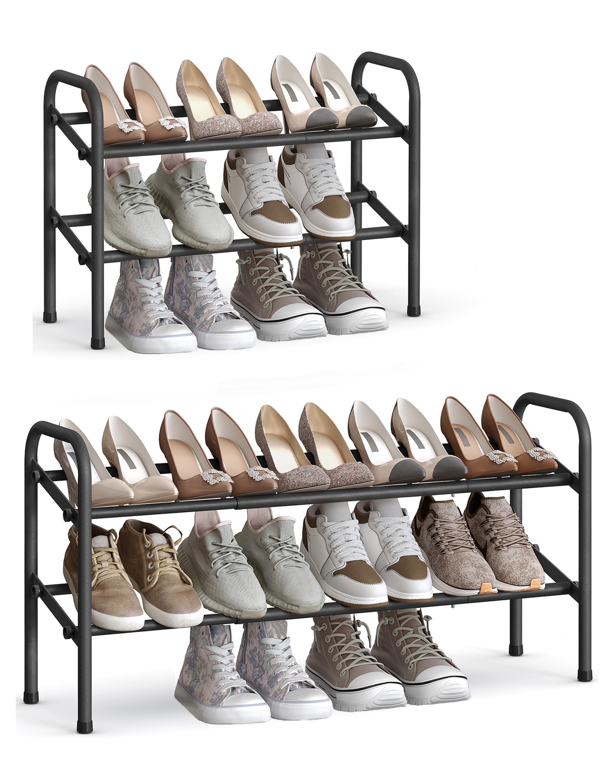 Foto 1 | Zapatero Songmics Expandible De 2 Niveles Para 15 Pares De Zapatos, Color Negro - Venta Internacional.