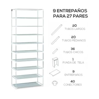 Foto 3 | Zapatera Organizador 9 Niveles Compartimientos Metal Lab.g Marron
