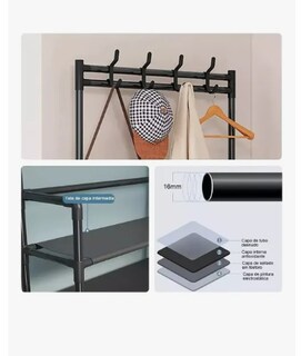 Foto 4 | Mueble Zapatera Perchero Armario Rack Organizador