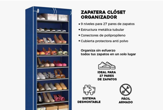 Foto 3 pulgar | Mueble Zapatera Armario Organizador Repisa Armable Multiusos