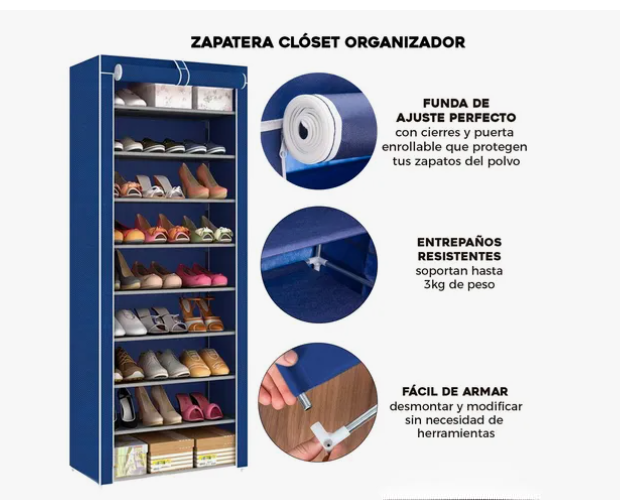 Foto 5 pulgar | Mueble Zapatera Armario Organizador Repisa Armable Multiusos