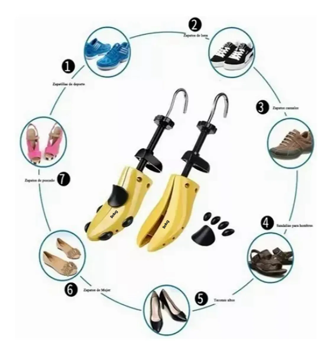 Foto 2 | Estirador Zapatos De Plástico Para Hombre Y Mujer Ajustable  Amarillo