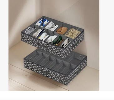 Foto 1 | Zapatera Plegable Bajo Cama 2pz Organizador 24 Pares Zapatos