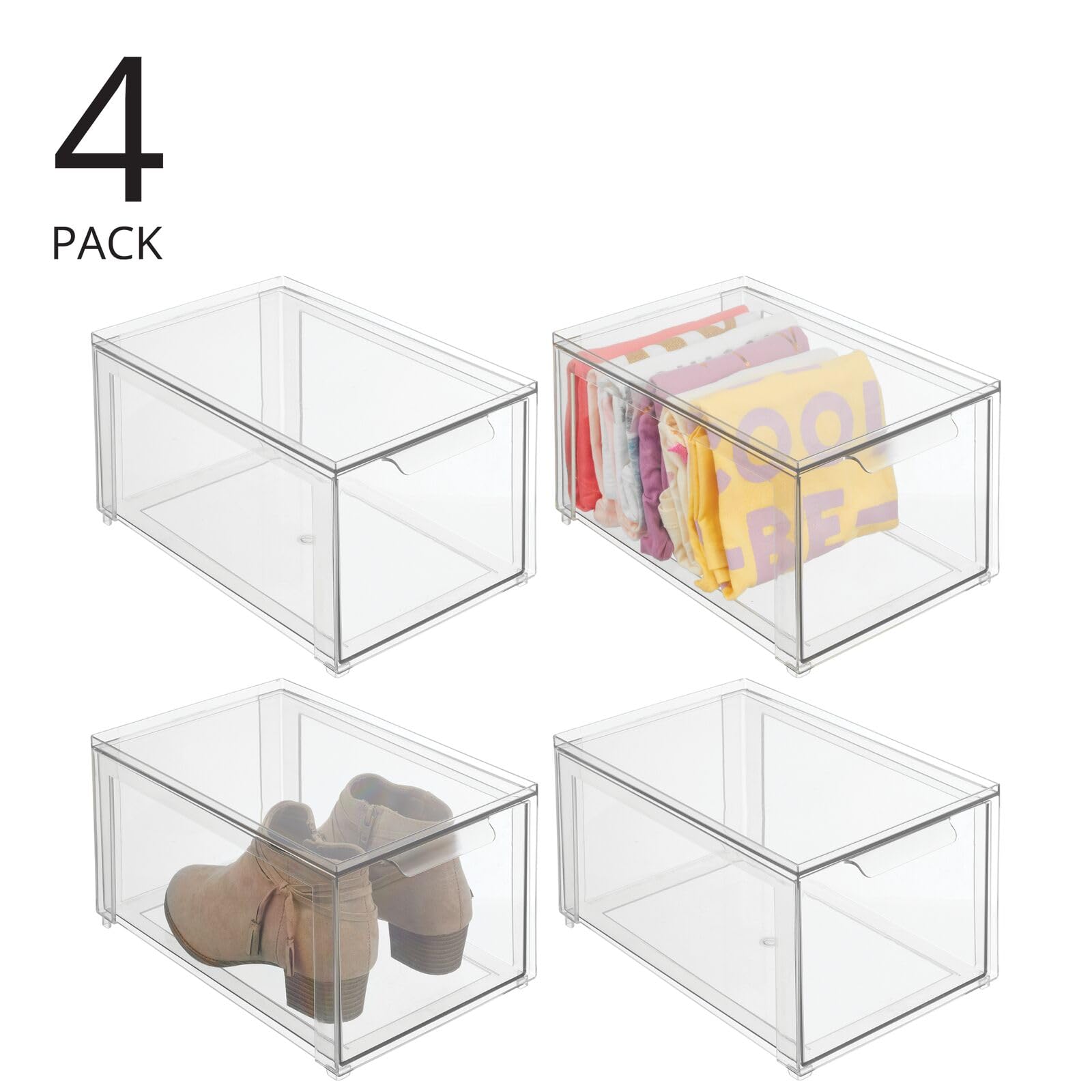 Foto 3 pulgar | Papeleras Organizadoras De Almacenamiento Mdesign Lumiere Con Cajón Extraíble  Paquete De 4 - Venta Internacional.