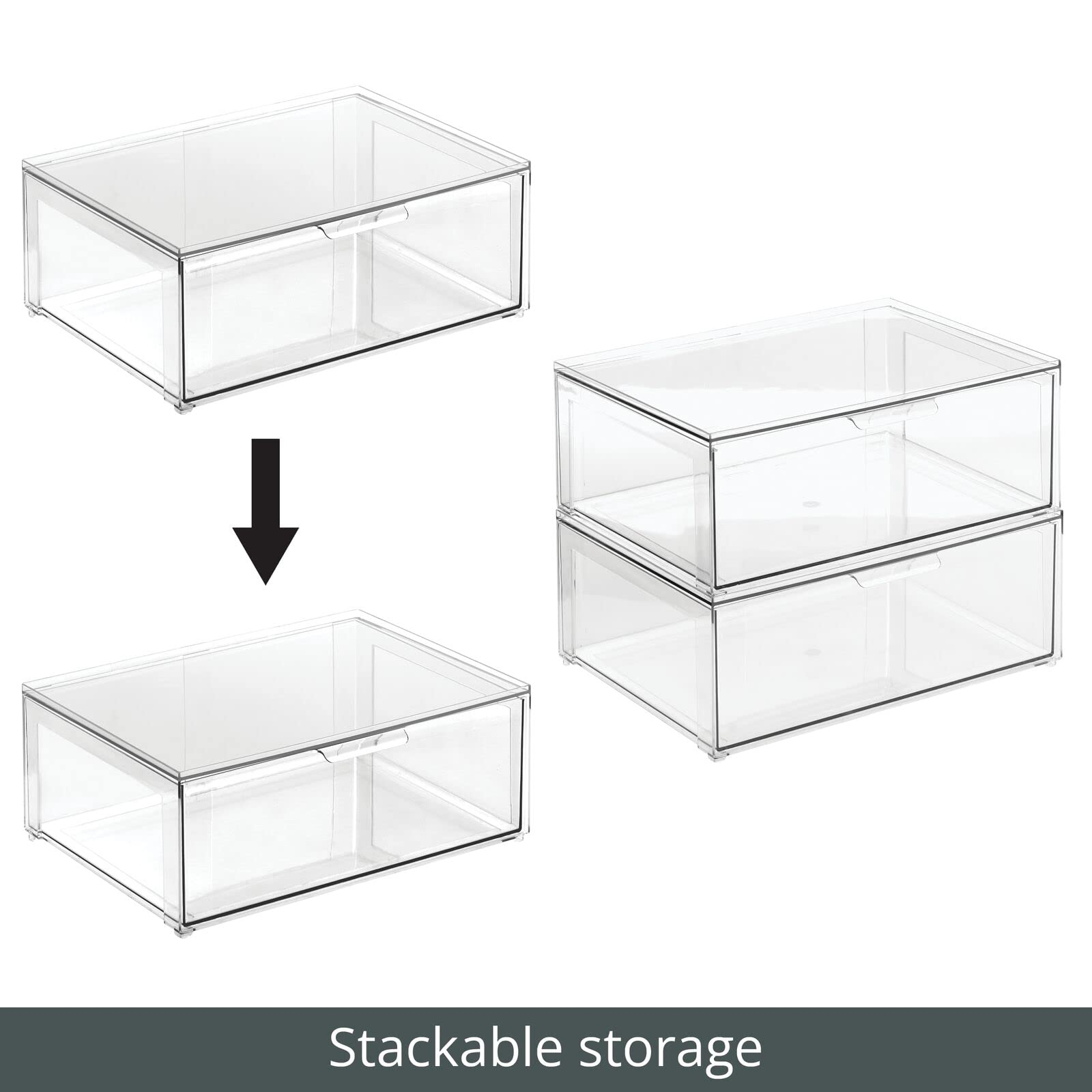 Foto 5 | Papelera Organizadora De Almacenamiento Mdesign Lumiere Con Cajón Delantero - Venta Internacional.
