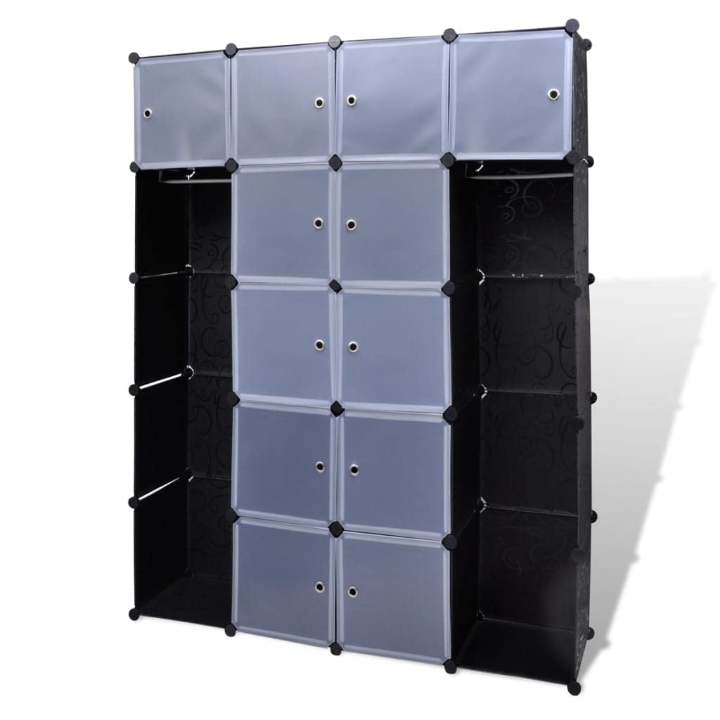 Foto 1 | Armario Modular Vidaxl Negro/blanco Con 14 Compartimentos - Venta Internacional.