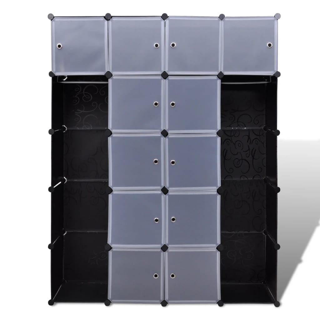 Foto 3 | Armario Modular Vidaxl Negro/blanco Con 14 Compartimentos - Venta Internacional.