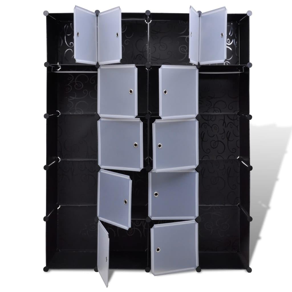 Foto 5 pulgar | Armario Modular Vidaxl Negro/blanco Con 14 Compartimentos - Venta Internacional.