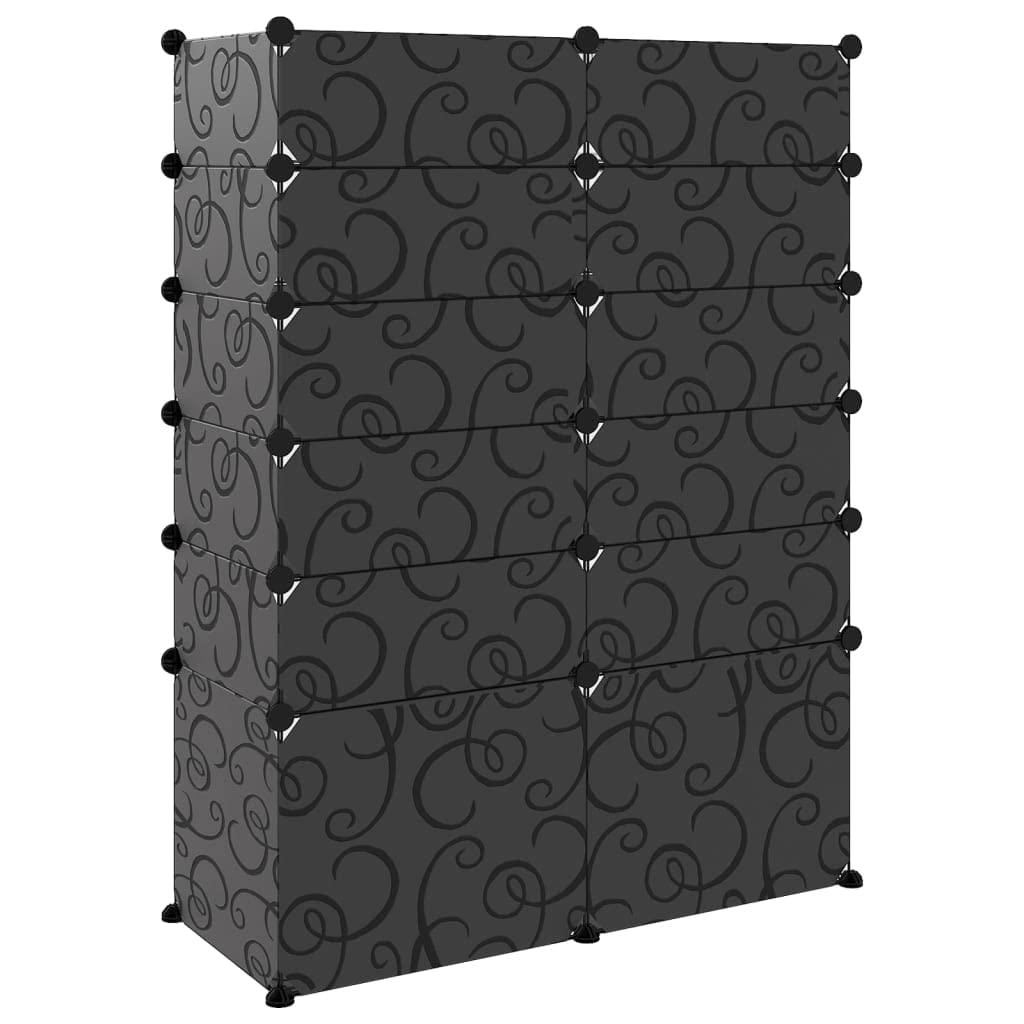 Foto 5 | Zapatero Modular Vidaxl  16 Pares  Polipropileno Negro Con Marcos De Acero - Venta Internacional.