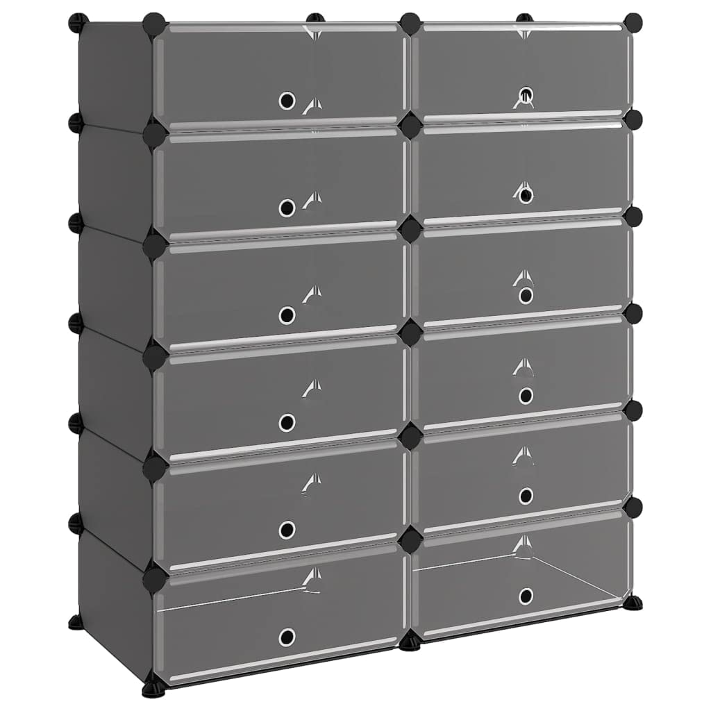 Foto 1 | Zapatero Vidaxl Negro Pp Y Acero 94 5 X 36 5 X 106 Cm - Venta Internacional.