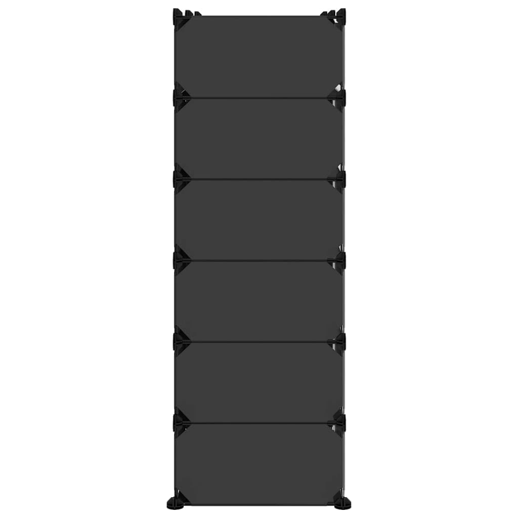 Foto 7 pulgar | Zapatero Vidaxl Negro Pp Y Acero 94 5 X 36 5 X 106 Cm - Venta Internacional.