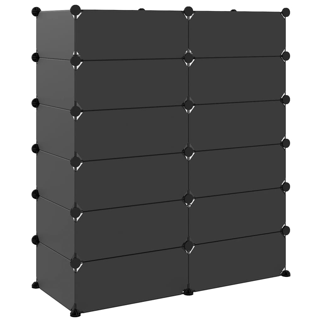 Foto 7 | Zapatero Vidaxl Negro Pp Y Acero 94 5 X 36 5 X 106 Cm - Venta Internacional.