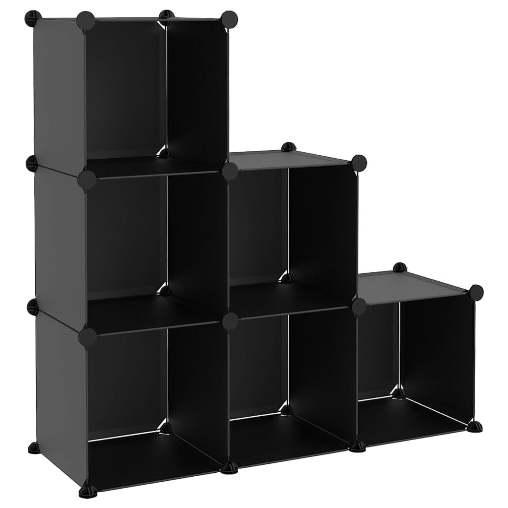 Foto 1 | Organizador De Almacenamiento Vidaxl  6 Cubos  Negro  Impermeable  Plástico Pp - Venta Internacional.