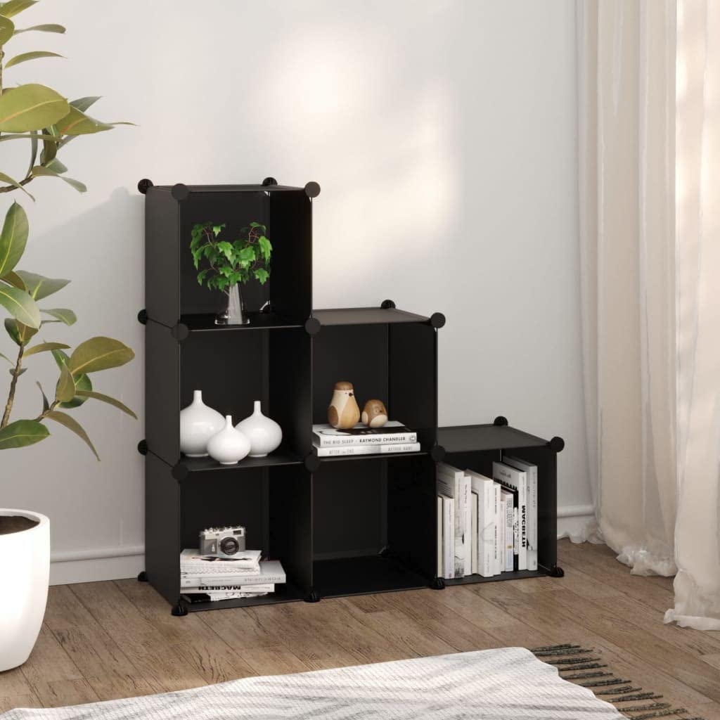 Foto 2 | Organizador De Almacenamiento Vidaxl  6 Cubos  Negro  Impermeable  Plástico Pp - Venta Internacional.