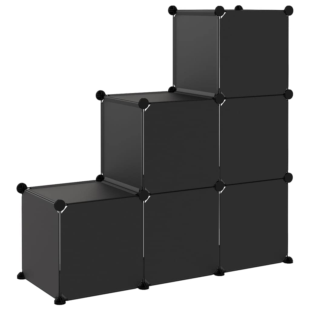 Foto 6 pulgar | Organizador De Almacenamiento Vidaxl  6 Cubos  Negro  Impermeable  Plástico Pp - Venta Internacional.