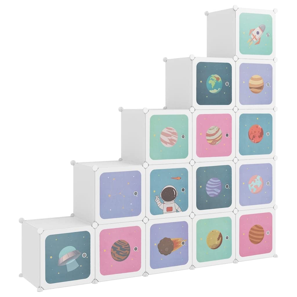 Foto 1 | Armario De Almacenamiento En Forma De Cubo Vidaxl Para Niños Con 15 Cubos  Color Blanco - Venta Internacional.