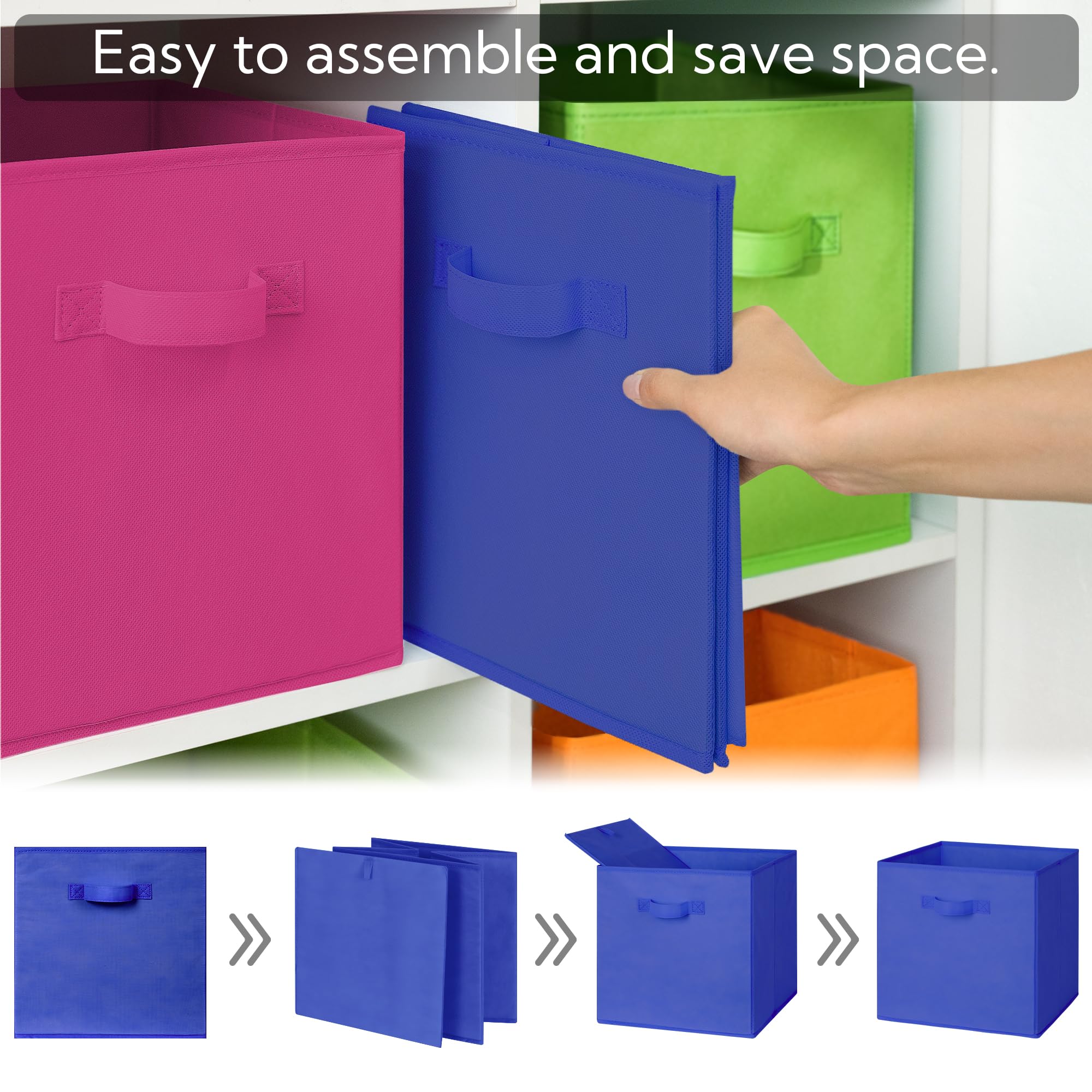 Foto 7 | Cubos De Almacenamiento En Forma De Cubo Granny Says  28 Cm  Tela Colorida  Paquete De 8 - Venta Internacional.