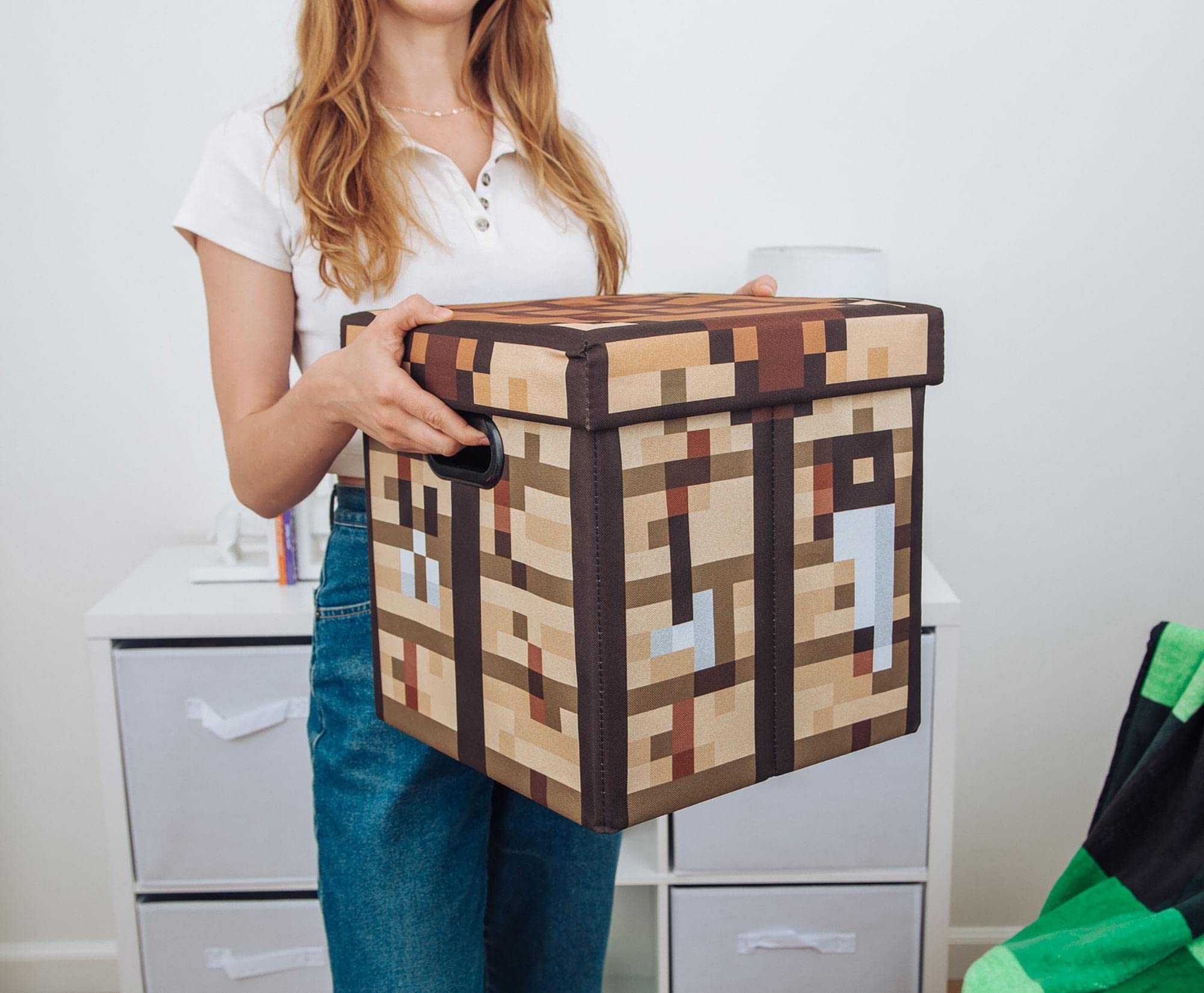 Foto 4 | Baúl De Almacenamiento Para Mesa De Manualidades De Minecraft De 33 Cm Con Tapa - Venta Internacional.