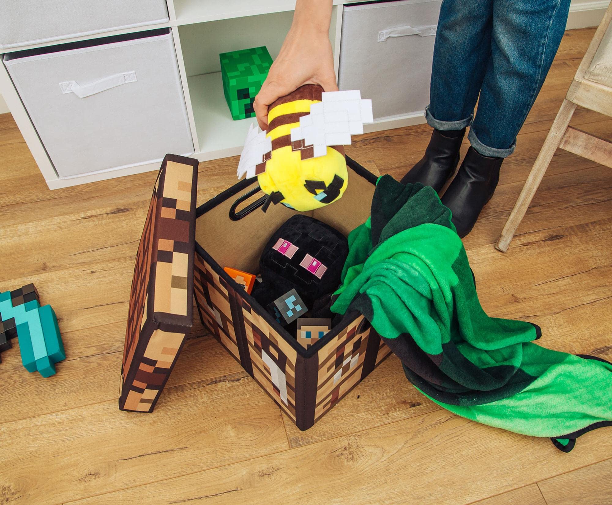 Foto 6 pulgar | Baúl De Almacenamiento Para Mesa De Manualidades De Minecraft De 33 Cm Con Tapa - Venta Internacional.