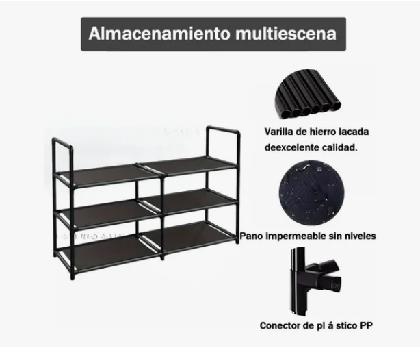 Foto 4 pulgar | Zapatera Organizador Armable Zapatos 3 Niveles 14 Pares