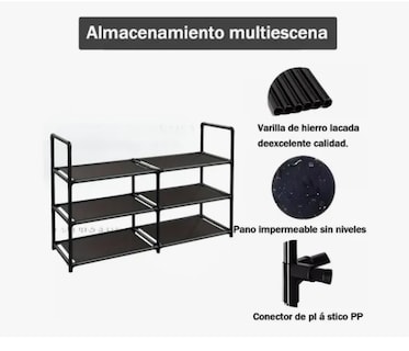 Foto 3 | Zapatera Organizador Armable Zapatos 3 Niveles 14 Pares