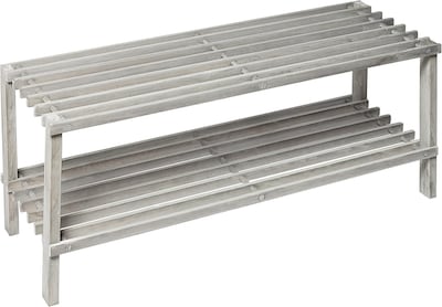 Foto 1 | Zapatera 2 Niveles De Madera Gris