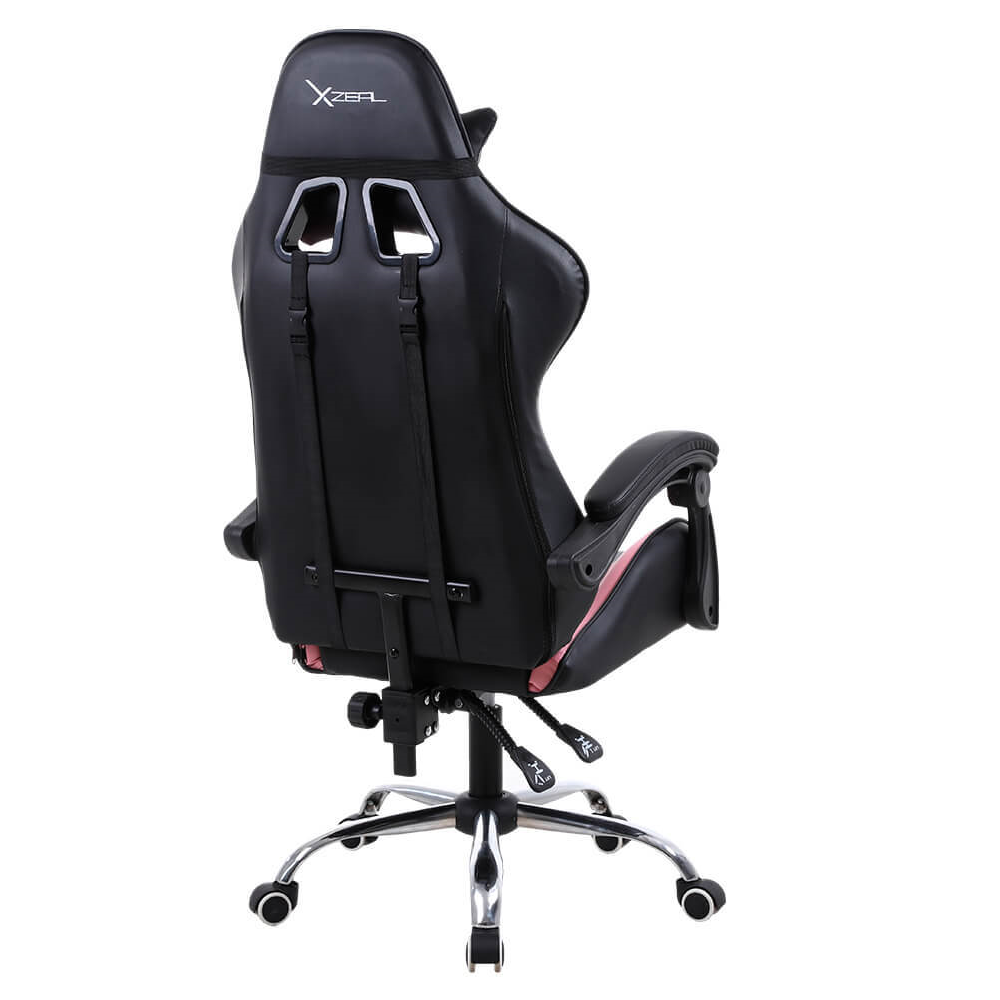 Foto 2 | Silla Gamer Xzeal Xz05 Negro/rosa Foam 165 Giro Soporte Estrella (xzsxz05p)