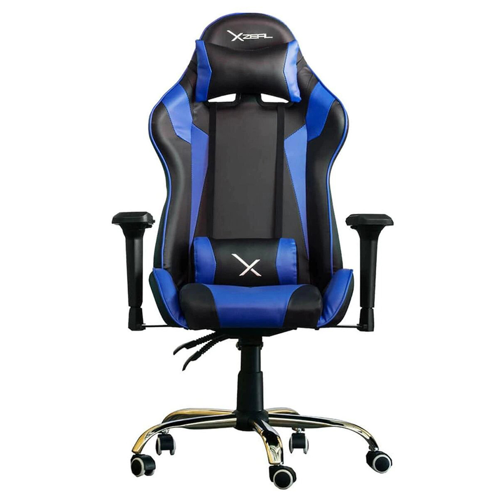 Foto 2 pulgar | Silla Gamer Xzeal Neg/azul Acero, Pvc Alto Desempeño  (zxsxz10a)