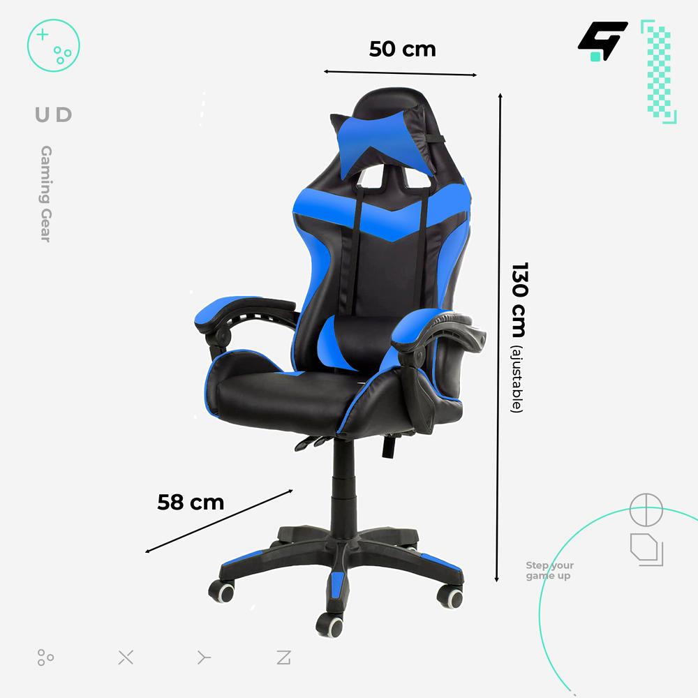 Foto 4 pulgar | Silla Gamer Urban Design DA2606-2 color Azul Reclinable 135°