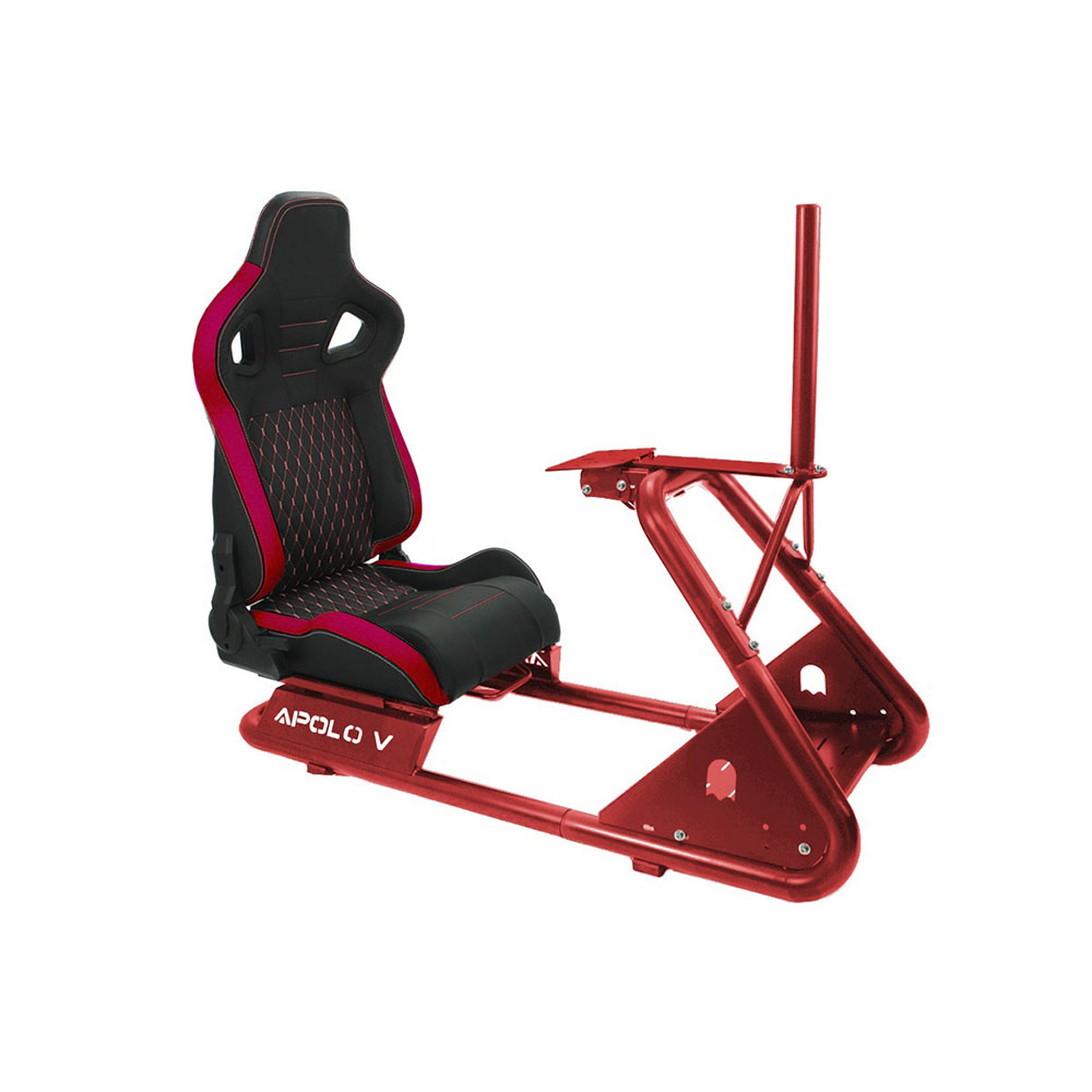 Simulador Carreras Gamer Metálico Base Monitor Vanlig color Rojo