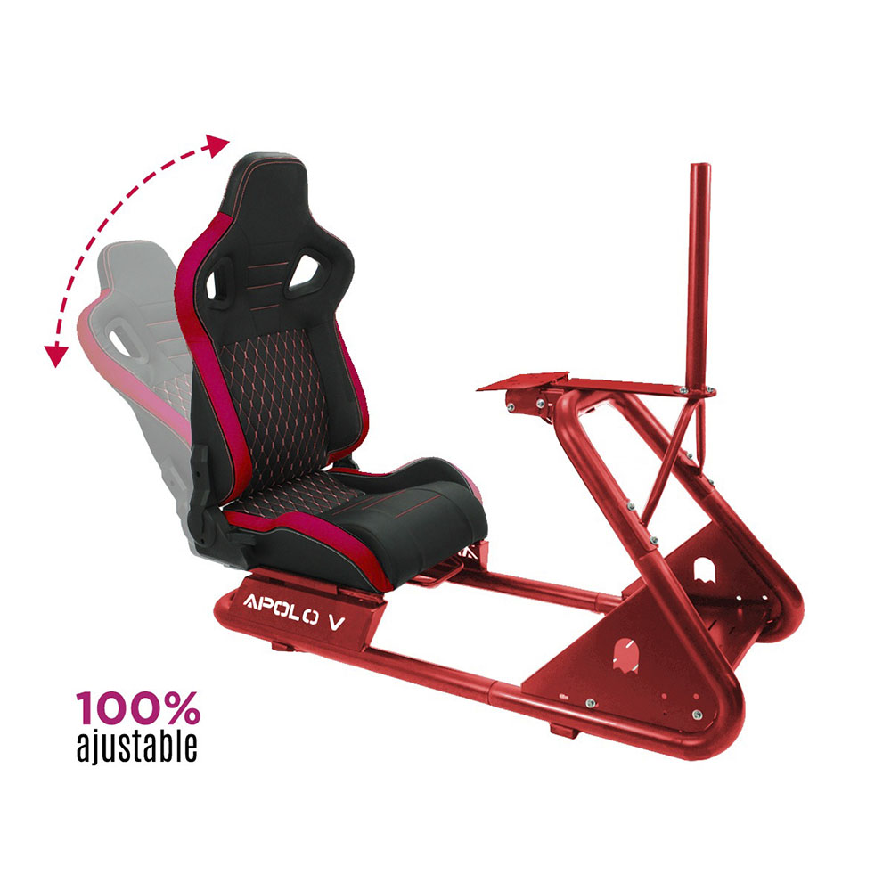 Foto 3 pulgar | Simulador Carreras Gamer Metálico Base Monitor Vanlig color Rojo