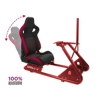 Foto 2 | Simulador Carreras Gamer Metálico Base Monitor Vanlig color Rojo