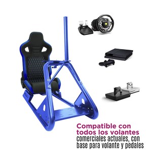 Foto 2 | Simulador Carreras Gamer Metálico Base Monitor Vanlig color Azul