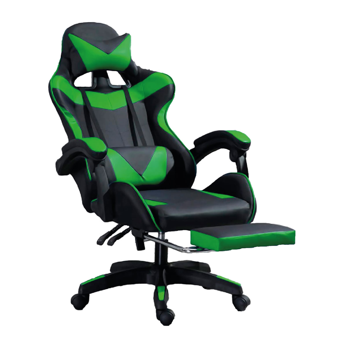 Foto 6 pulgar | Silla Gamer Ergonómica Titano Reclinable con Descansa Pies Verde