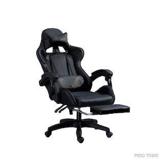 Foto 8 | Silla Gamer Ergonómica Titano Reclinable con Descansa Pies Negra