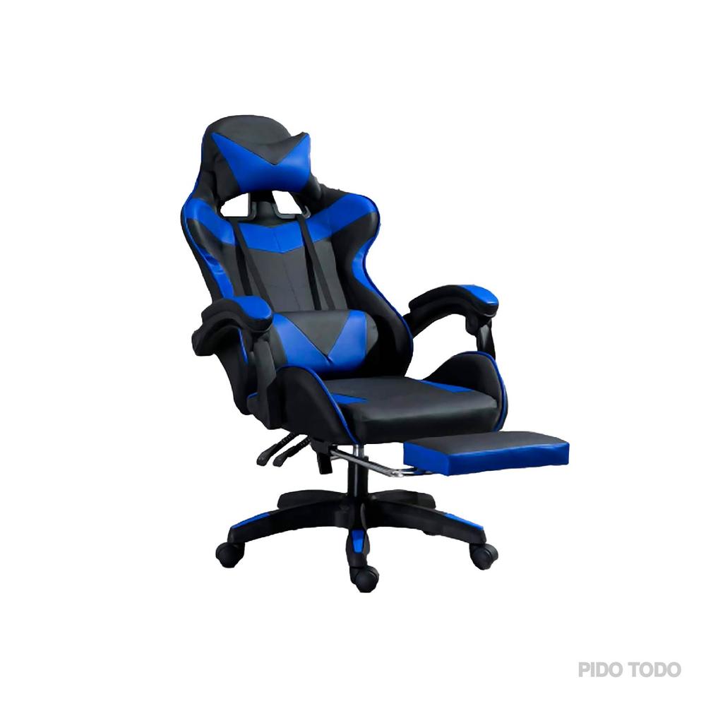 Foto 9 pulgar | Silla Gamer Ergonómica Titano Reclinable con Descansa Pies Azul