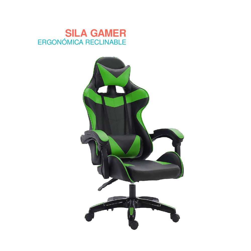 Foto 3 pulgar | Silla Gamer Titano para Escritorio Ergonómica color Verde