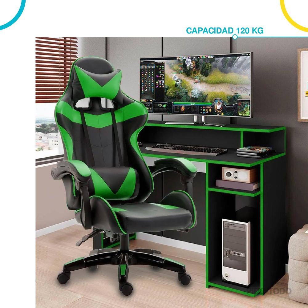 Foto 5 pulgar | Silla Gamer Titano para Escritorio Ergonómica color Verde