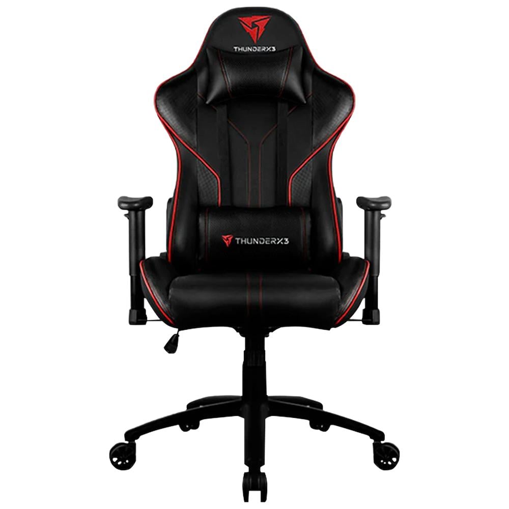 Silla Gamer Thunderx2 RC3 Transpirable Ajustable Cuero Sintético Negro/Rojo $6,458