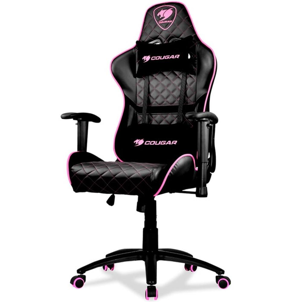 Foto 3 pulgar | Silla Gamer Cougar Armor One Eva Ajustable Reclinable Negro/rosa